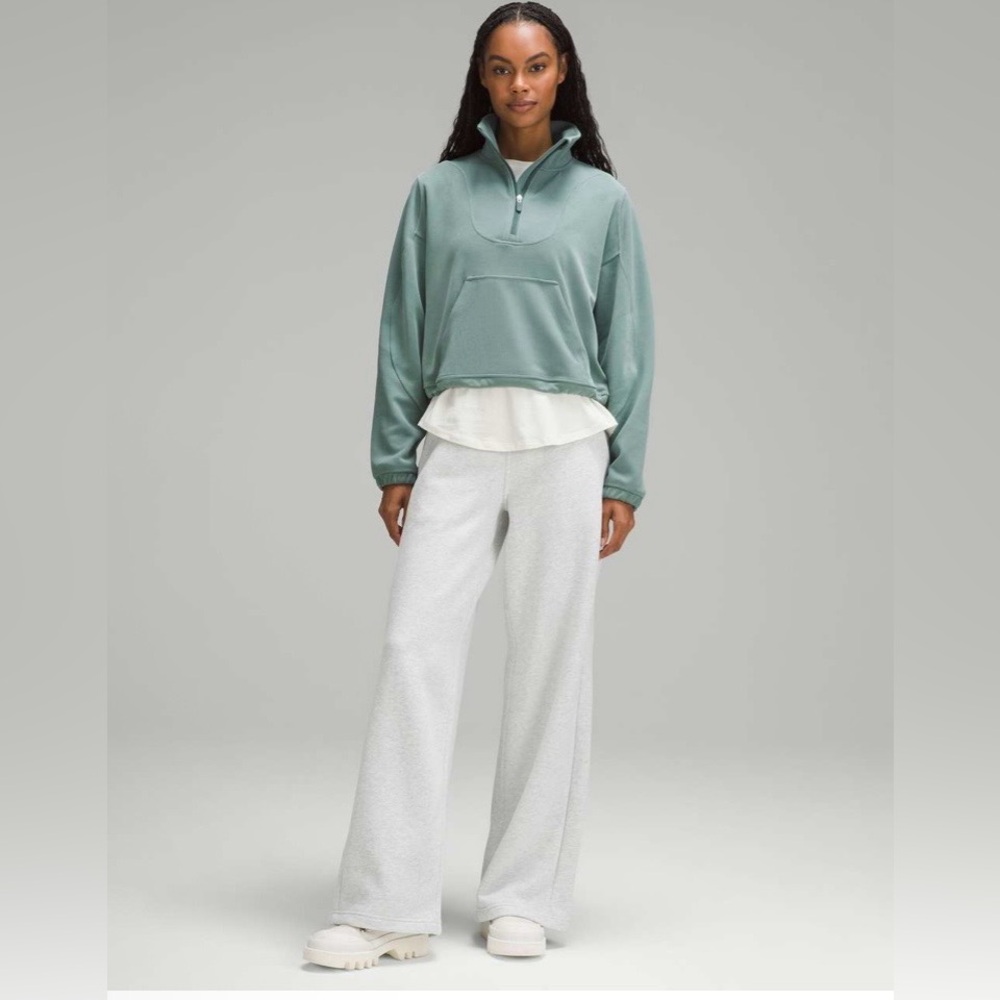 🍋Women’s Lululemon Brushed Softstreme Ribbed Half Zip Size 4 Med Forest??W3GE8S🍋